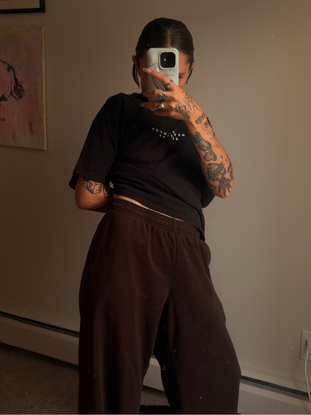 Brown wide leg sweats